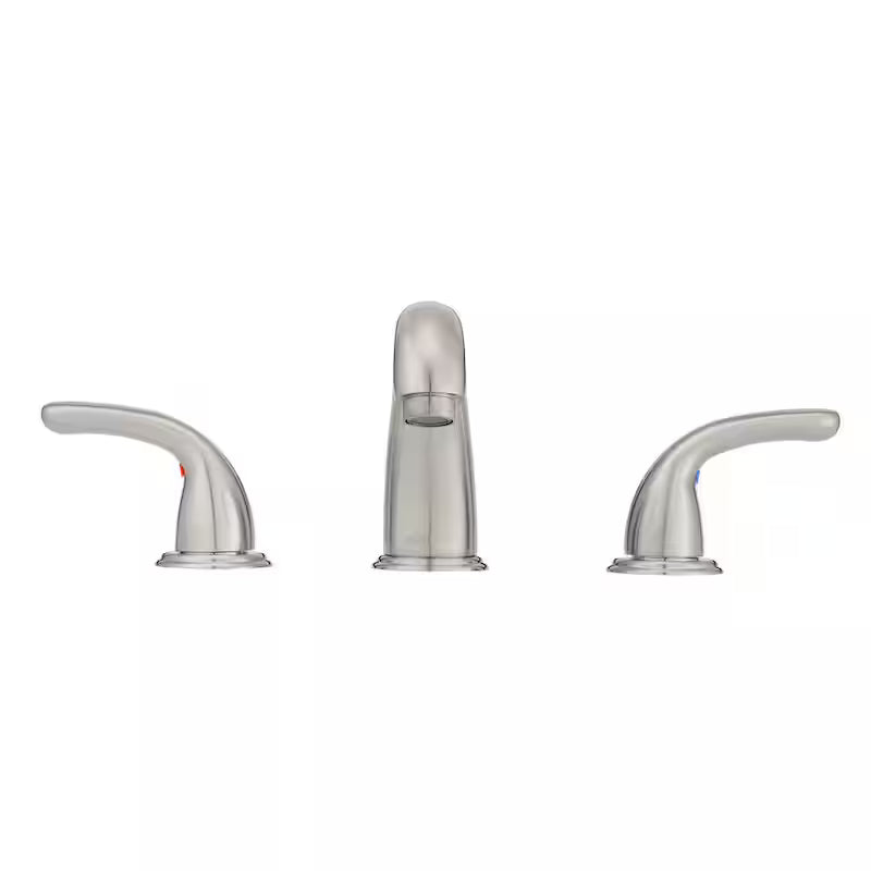 8 in. Widespread Double-Handle High-Arc Bathroom Faucet in Brushed Nickel L699035
