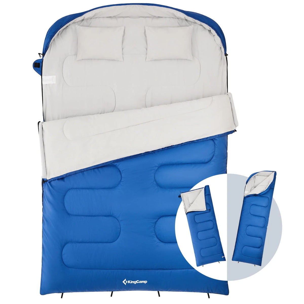 Double 2 Person 3 Season Camping Sleeping Bag with 2 Pillows N16506