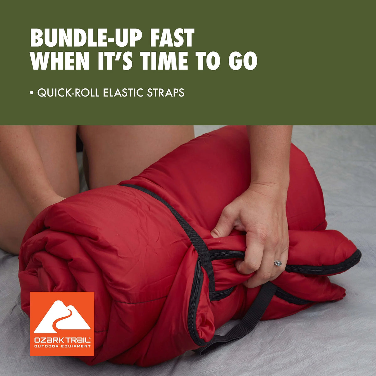 50-Degree Warm Weather Rectangular Sleeping Bag, Red, 33x75 Z59728