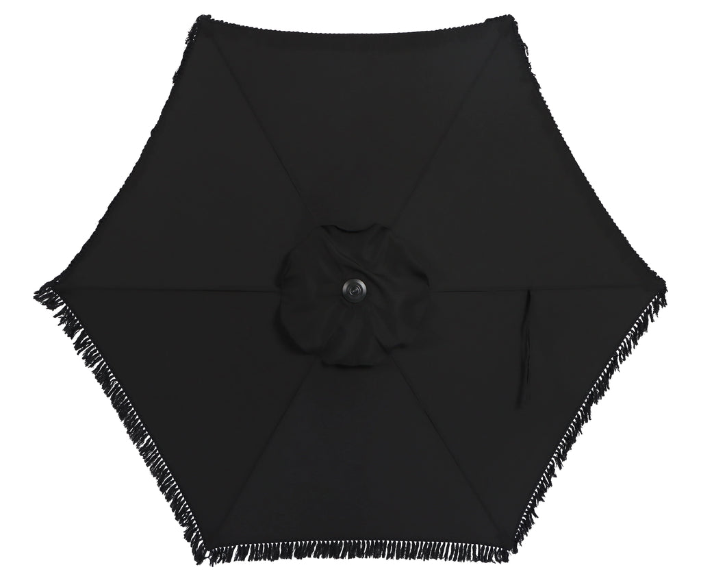 White 7.5' Round Patio Umbrella with Steel Pole G1760