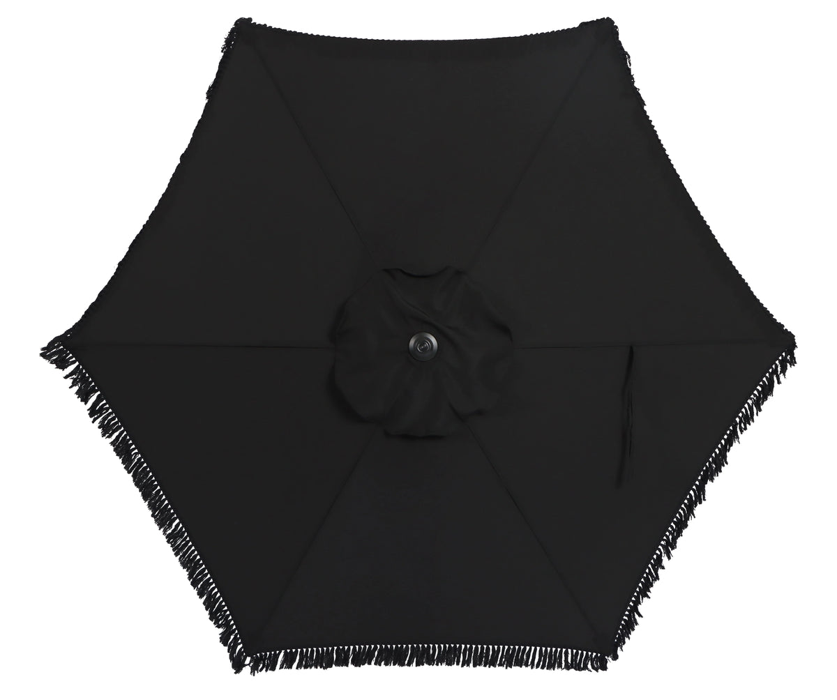 White 7.5' Round Patio Umbrella with Steel Pole G1760