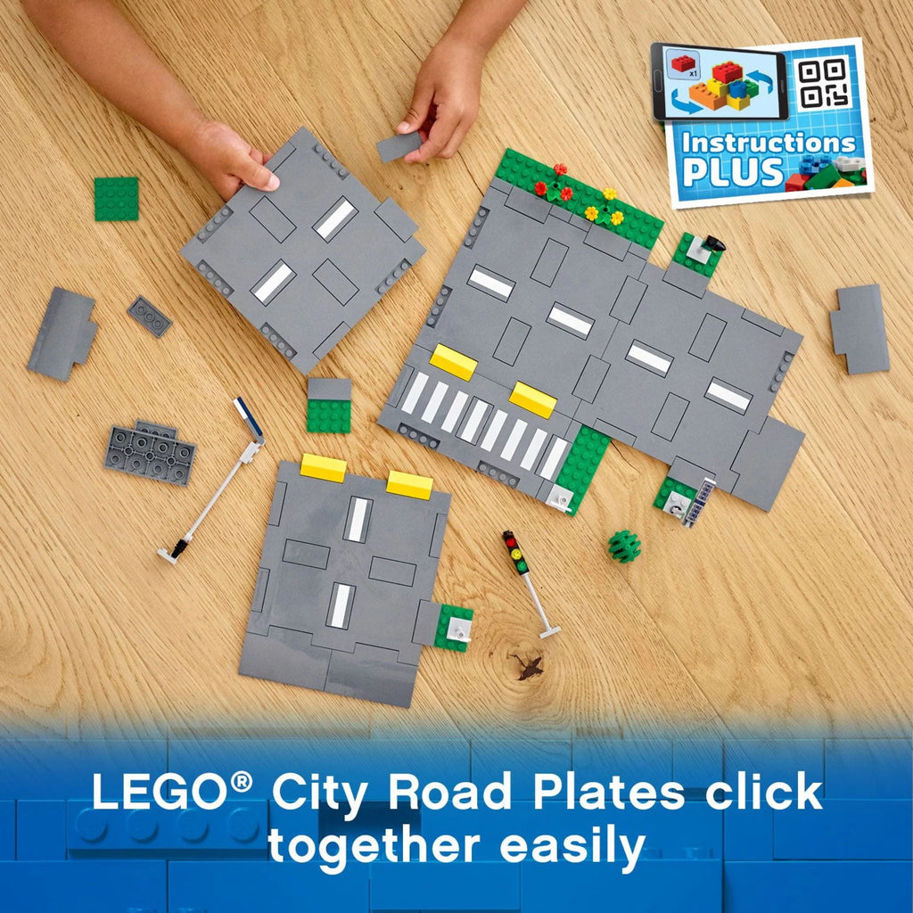 Road Plates Building Toy Set with Traffic Lights and Trees S739486