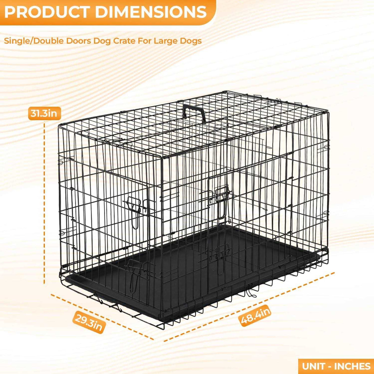 Large Metal Dog Crate Kennel with Divider R5939
