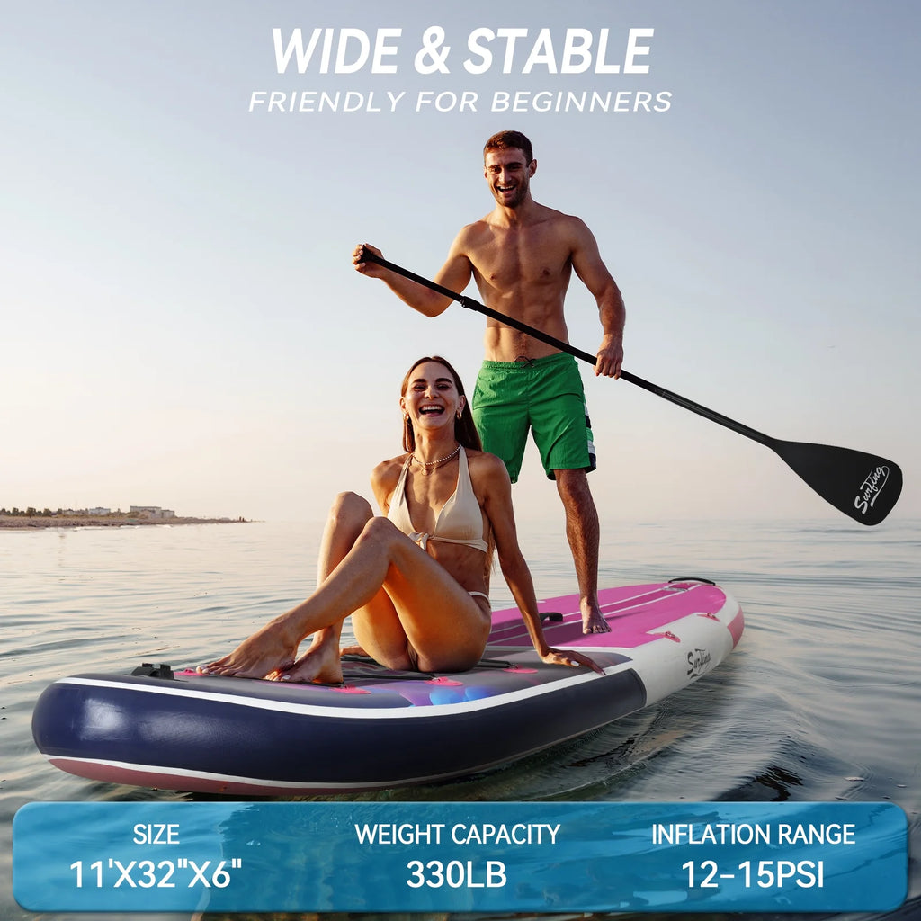 11 Ft Inflatable Stand Up Paddle Board and Sit-on Kayak Set F19500