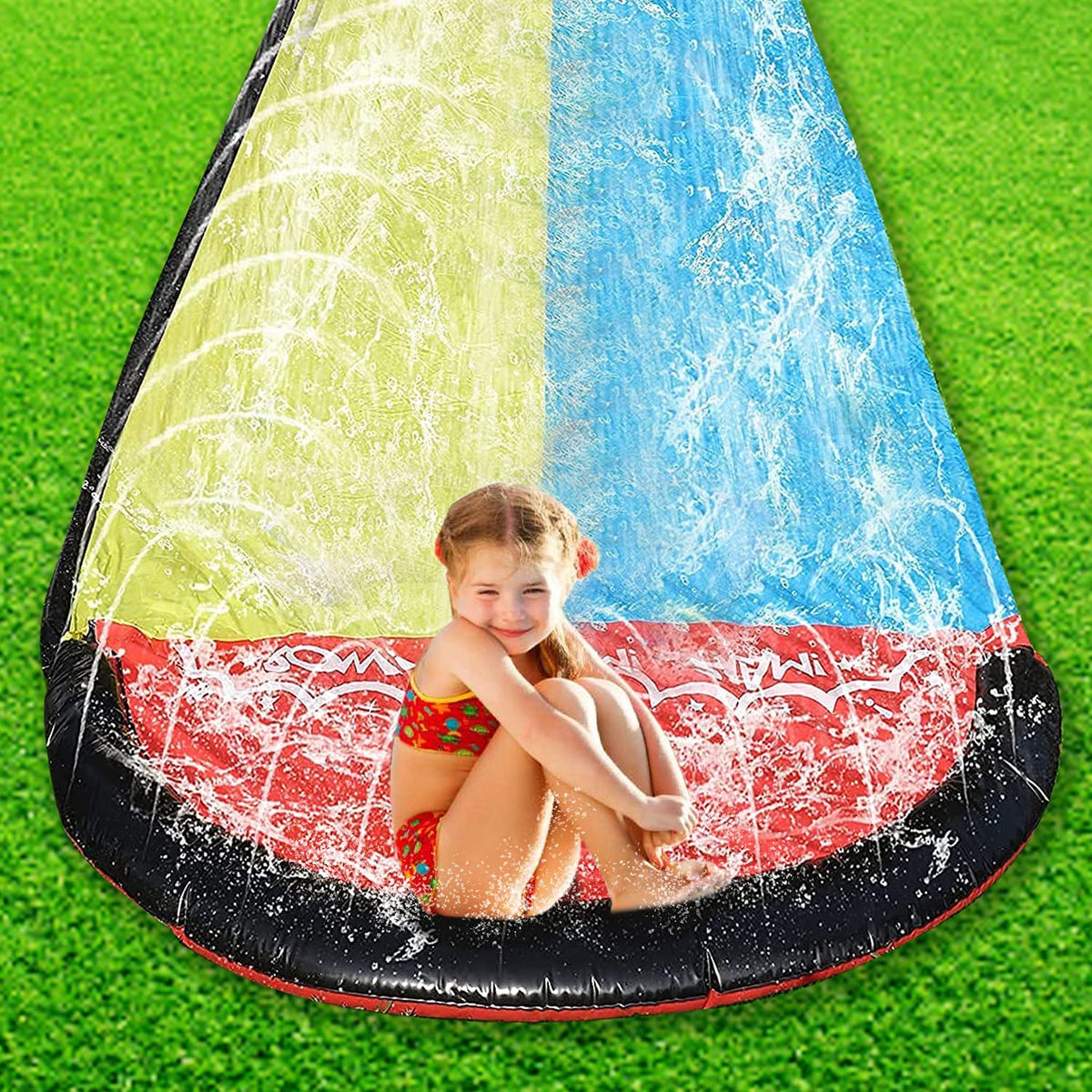 15.5ft Inflatable Water Slide with Sprinklers P1207