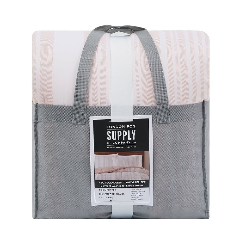 Grey 4-Piece Garment Washed Comforter Set P79546