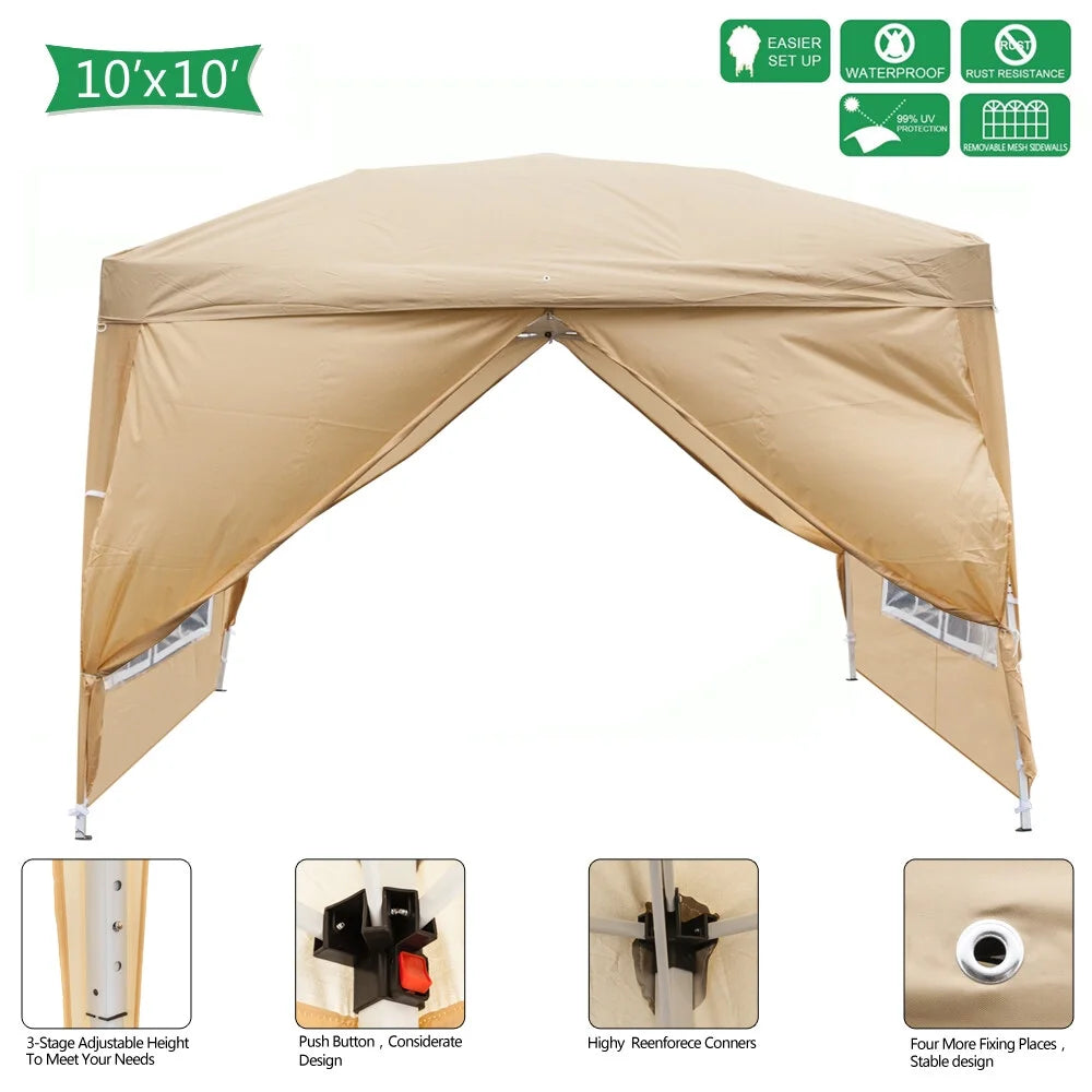 10' x 10' Pop-up Waterproof Canopy Tent with Carry Bag A273