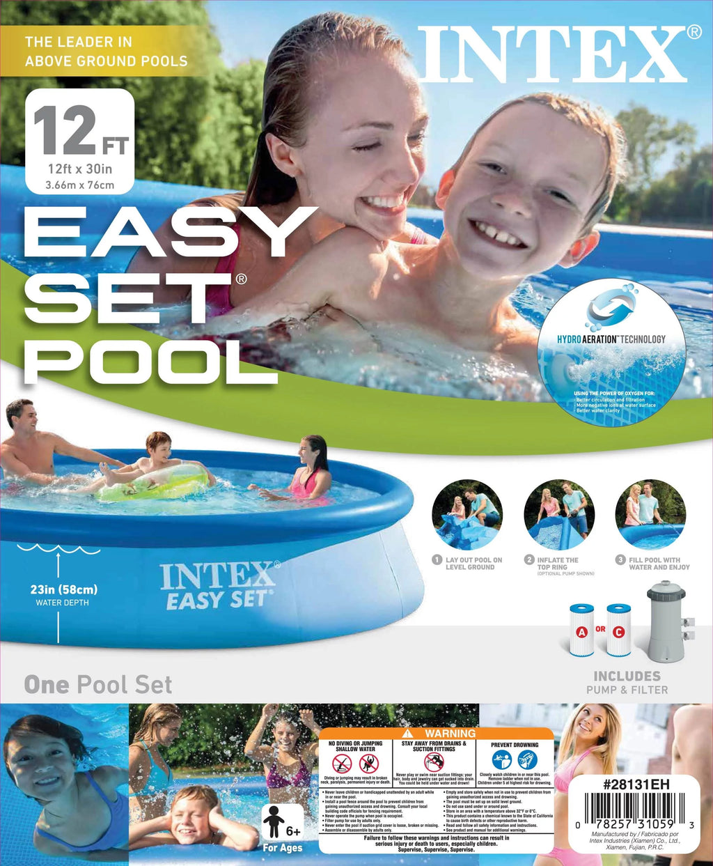 12' x 30 Above Ground Swimming Pool with Filter Pump C459863