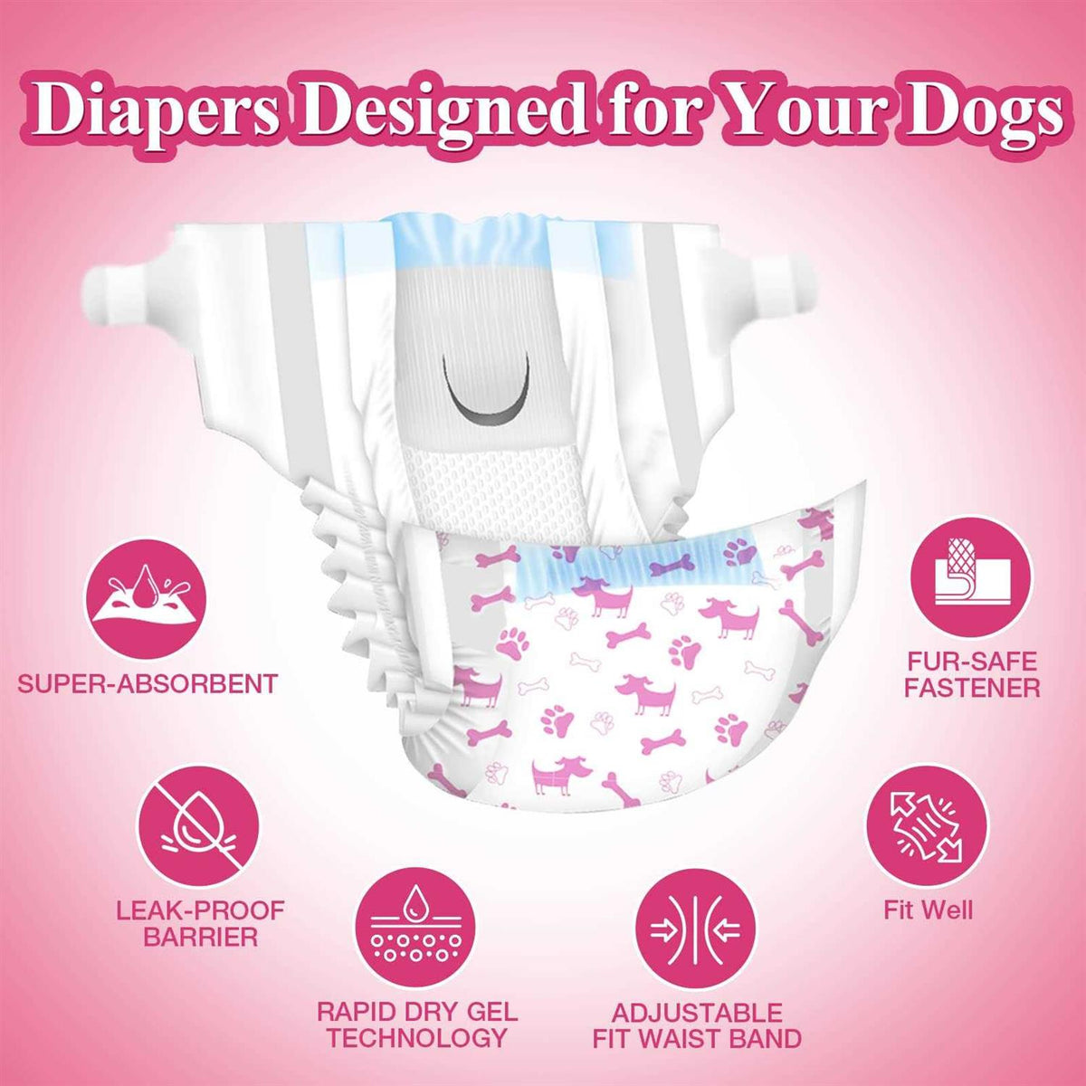 Disposable Female Dog Diapers Super Absorbent D25379