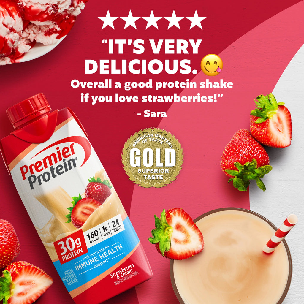 Strawberries & Cream Protein Shake, 30g Protein, 11 fl oz, 4 Ct Q27511