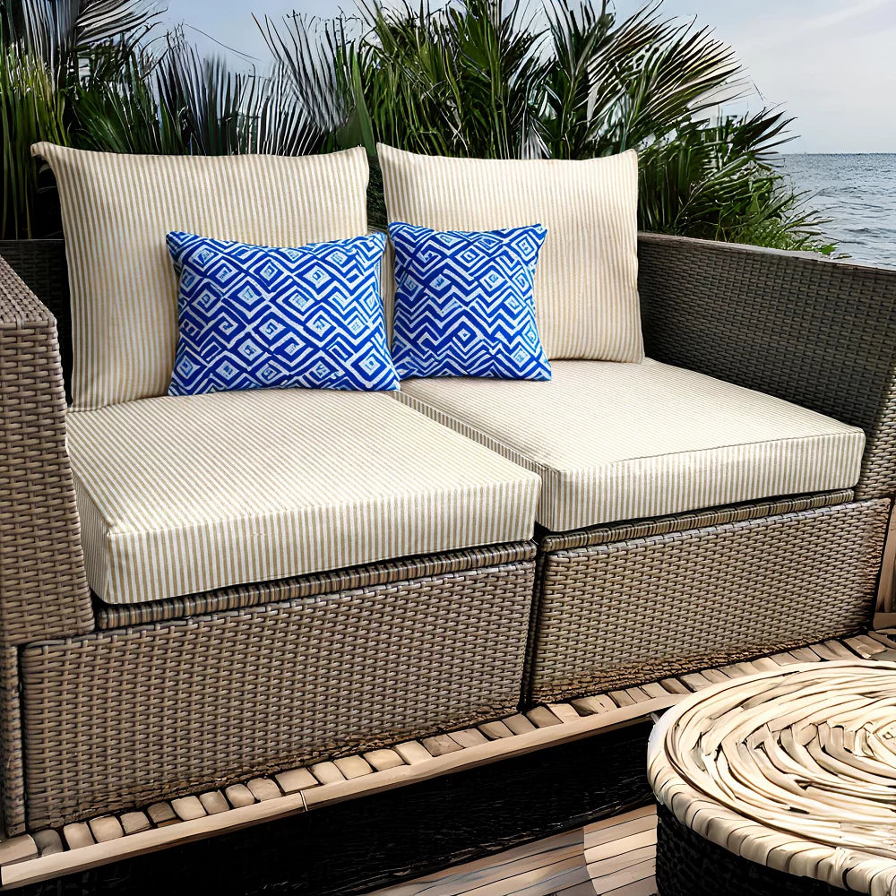 Beige Stripe Outdoor Slip Covers P938