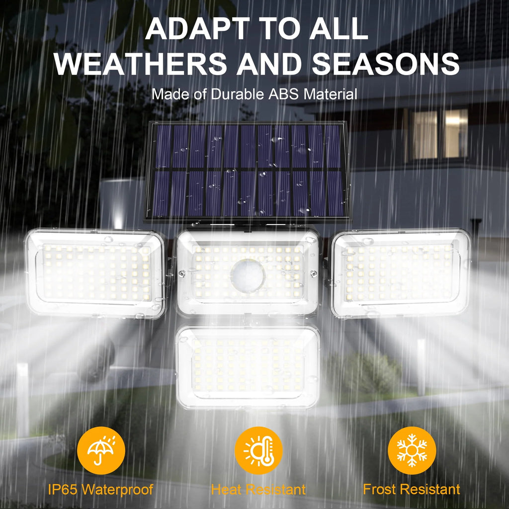Solar Lights Outdoor 304LED 2500LM Motion Sensor IP65 Waterproof 2Pack Q218