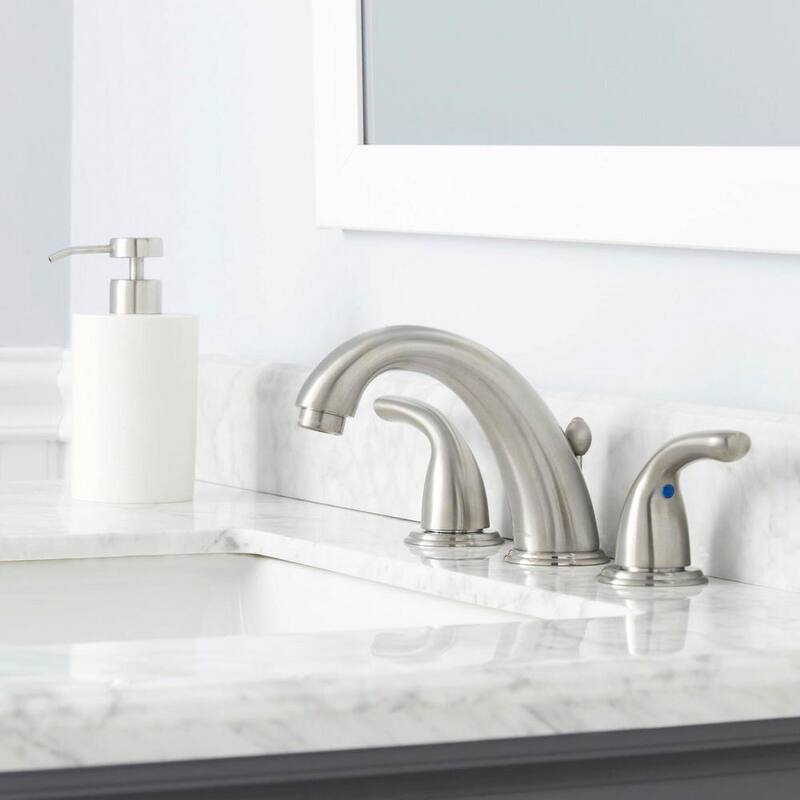 8 in. Widespread Double-Handle High-Arc Bathroom Faucet in Brushed Nickel L699035