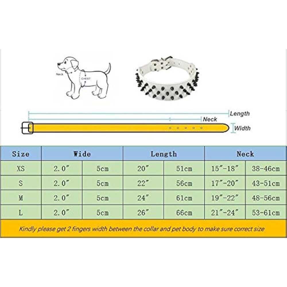 Black Spiked Studded Dog Collar F976