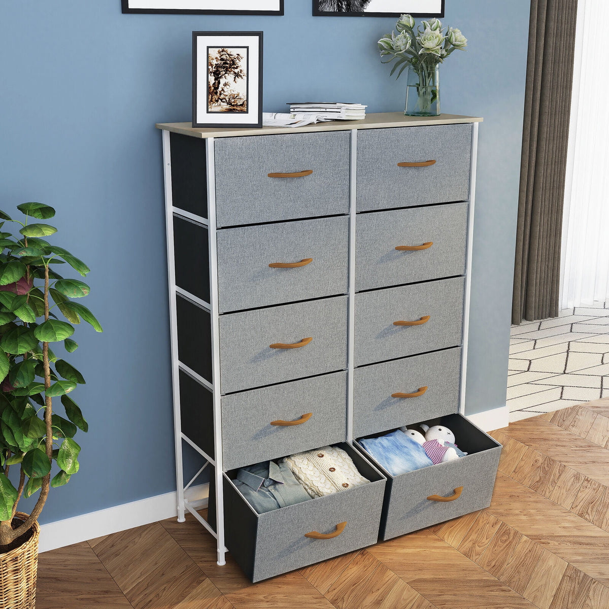 10 Drawer Fabric Storage Dresser Y5873