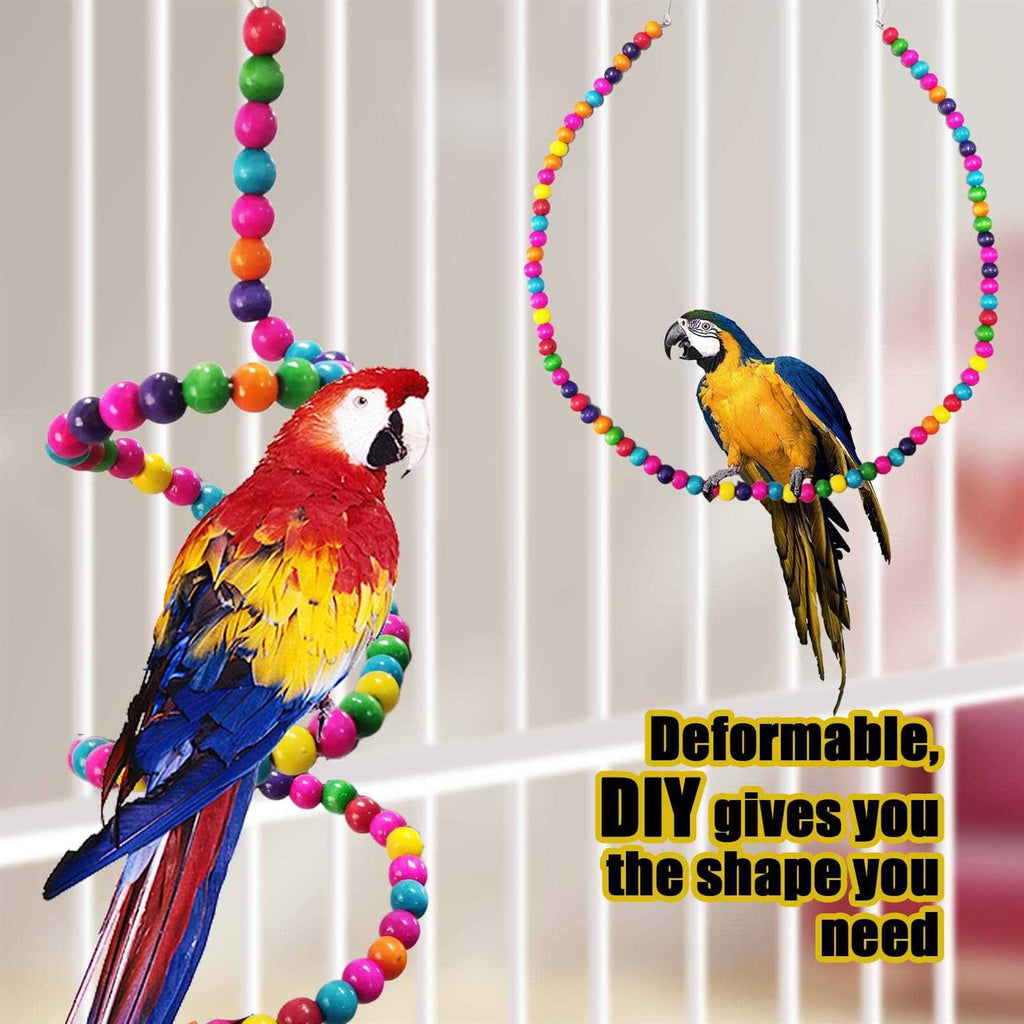 7 Pcs Colorful Bird Toys with Hammock Swing Ladders Mirror Bell Perch N644