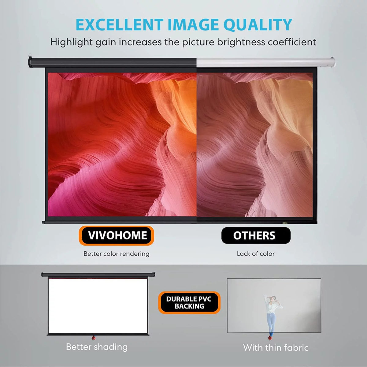 80 inch 16:9 HD Retractable Projector Screen T75316