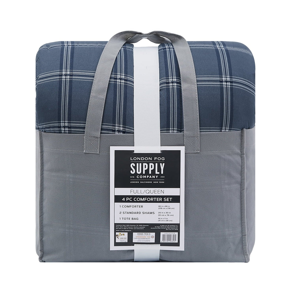 Grey 4-Piece Garment Washed Comforter Set P79546
