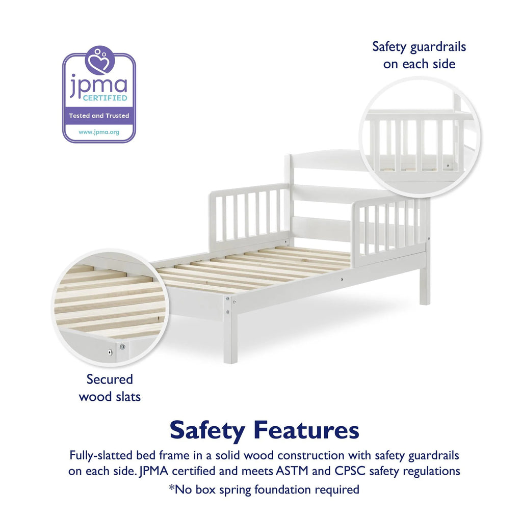 Wood Toddler Bed with Safety Guardrails K975718