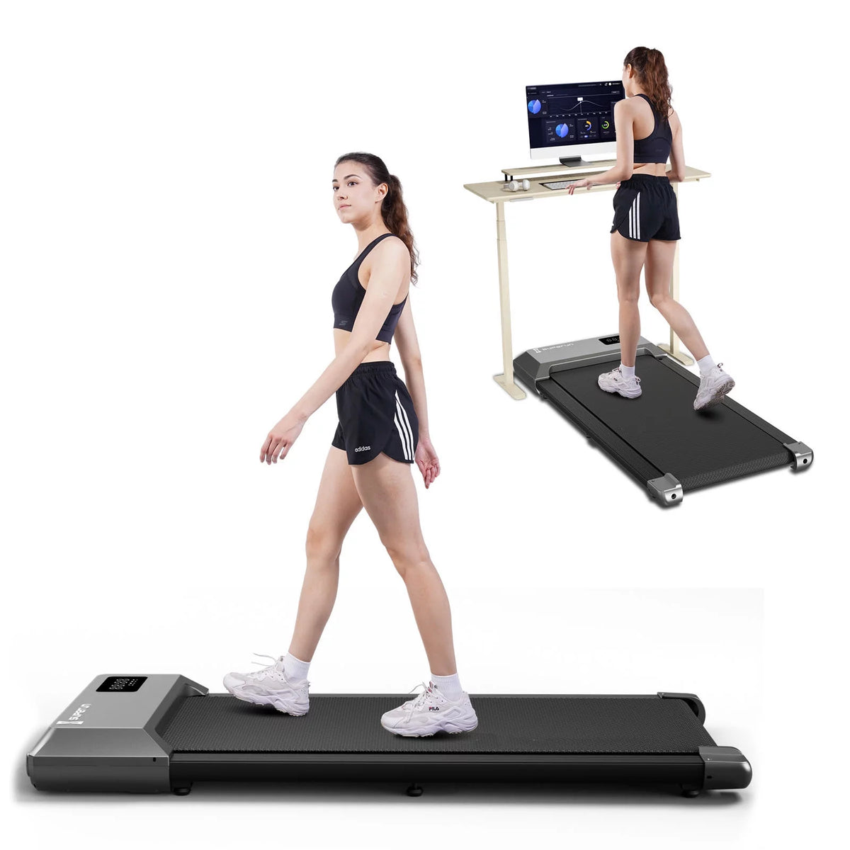 2.5Hp Walking Pad Treadmill with Remote Control and LED Display Q5479