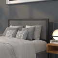 Full Size Dk Gray Fabric Upholstery Metal Headboard K646040