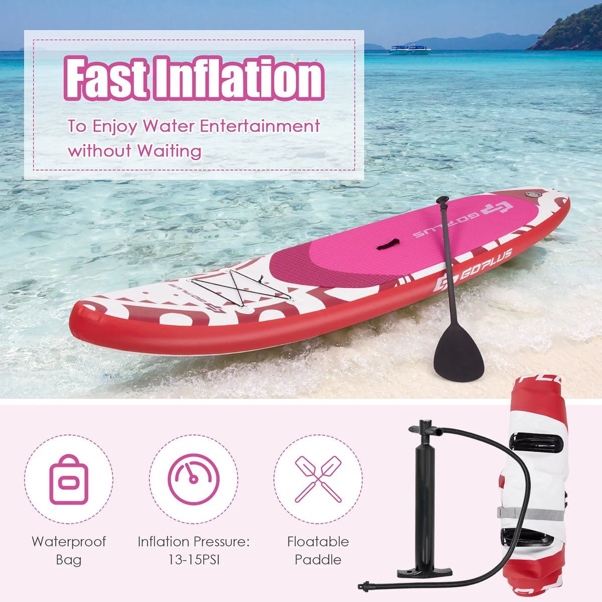 11' Inflatable Stand Up Paddle Board O6854