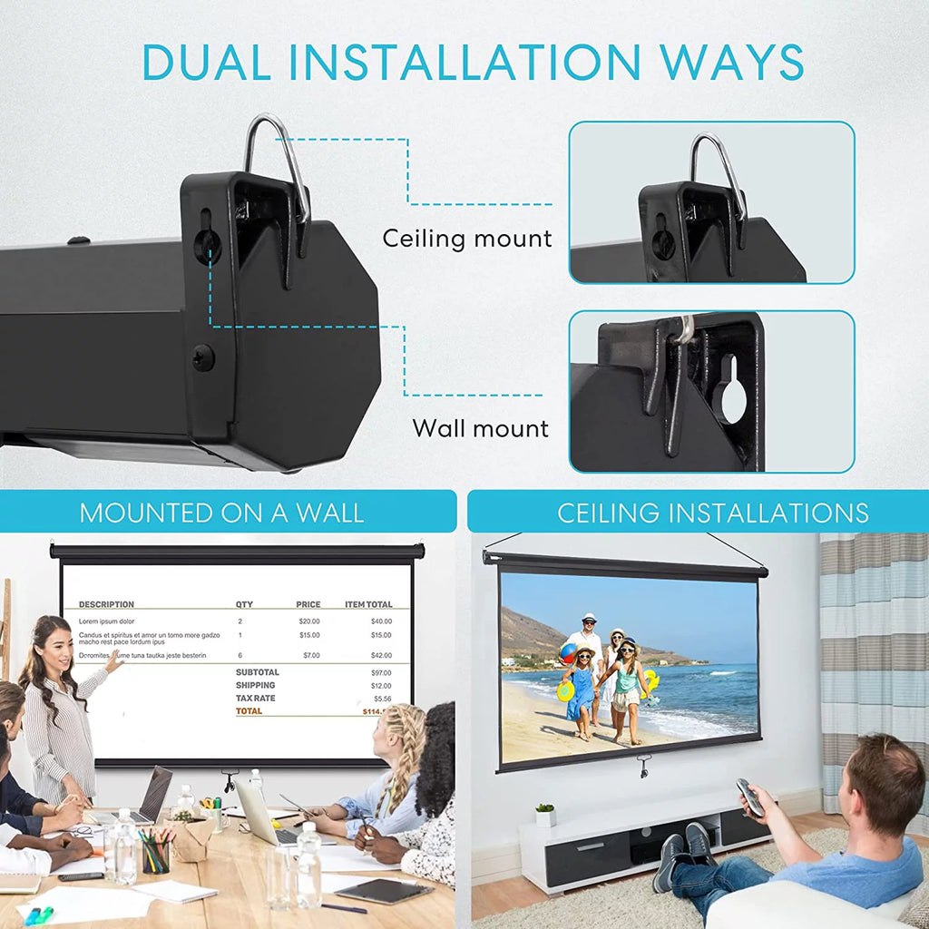 80 inch 16:9 HD Retractable Projector Screen T75316