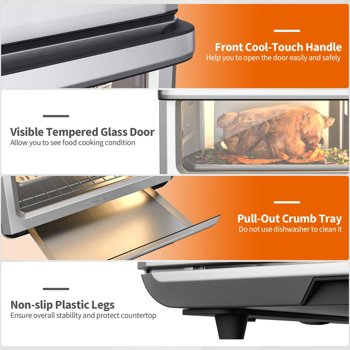 21QT Convection Air Fryer Toaster Oven 8-in-1 I208
