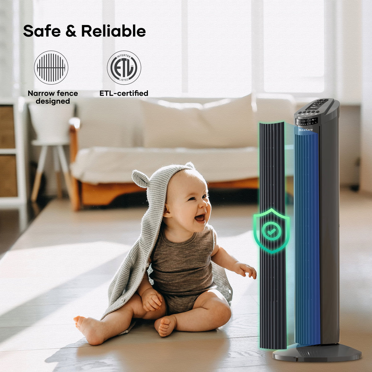 70° Oscillating Tower Fan with Remote Control 3 Speeds 3 Wind Modes Timer Dark Gray E109585