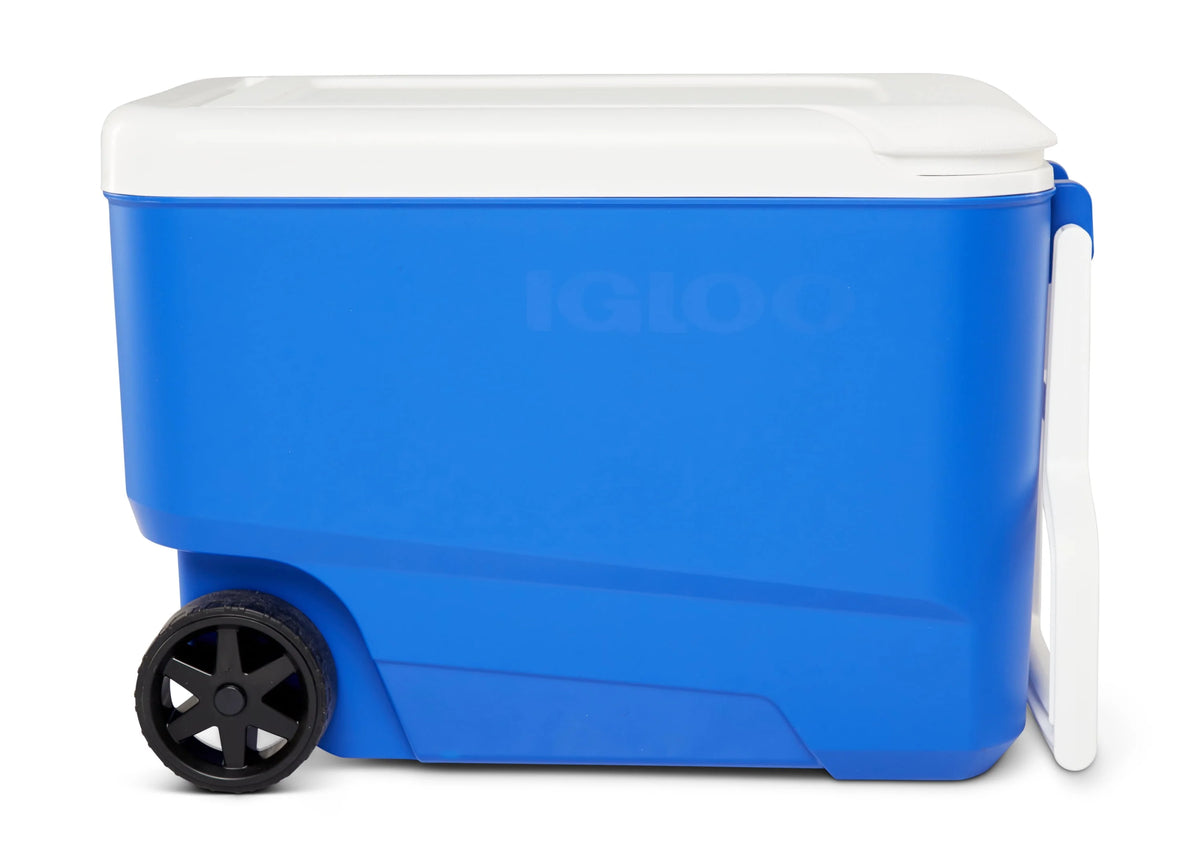 38 QT. Hard-Sided Ice Chest Cooler with Wheels, Blue U78128