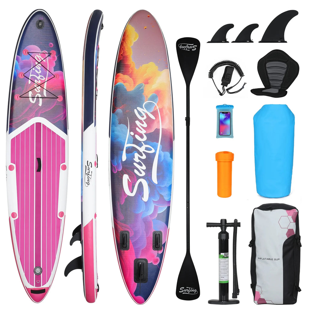 11 Ft Inflatable Stand Up Paddle Board and Sit-on Kayak Set F19500
