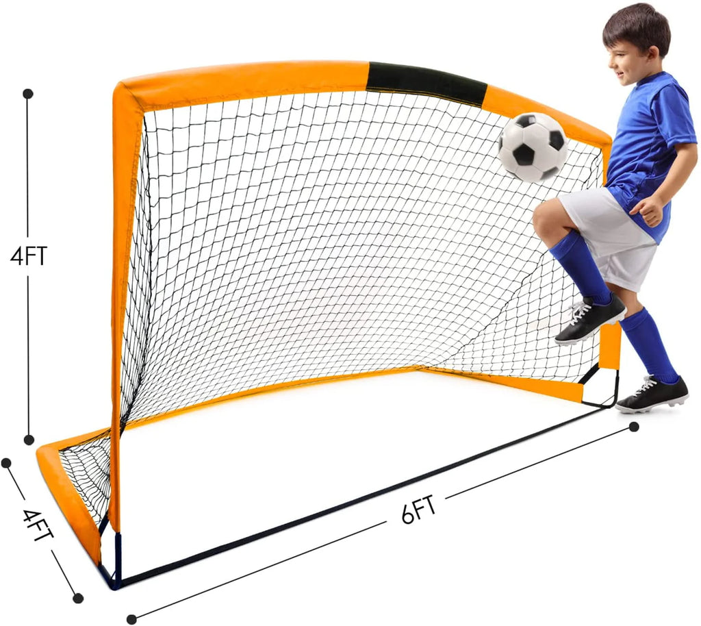 6'x4' Set of 2 Foldable Soccer Goals S728