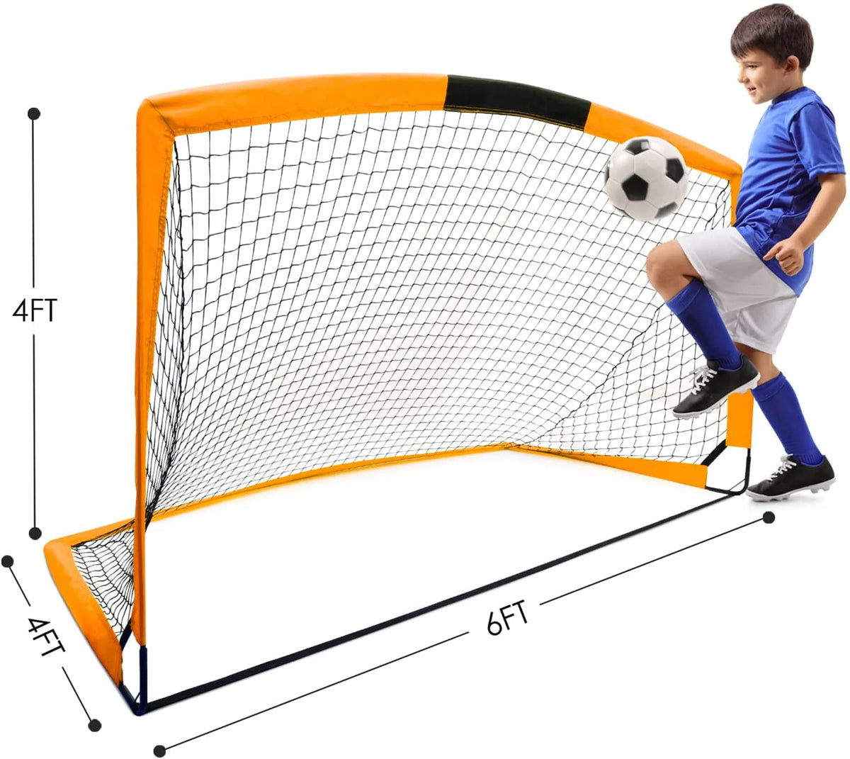 6'x4' Set of 2 Foldable Soccer Goals S728