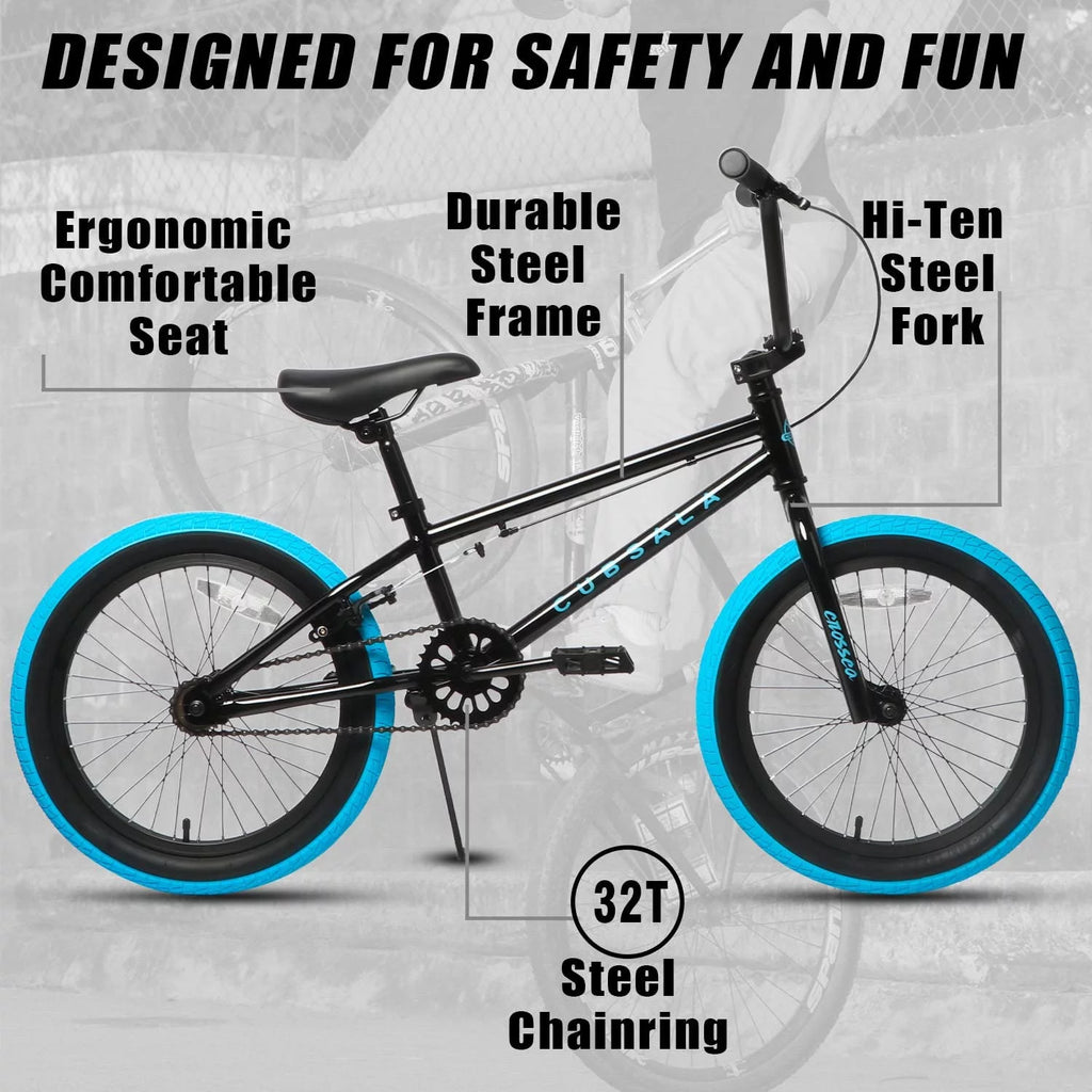 20 in Kids BMX Bike with 4 Pegs, Blue M112403