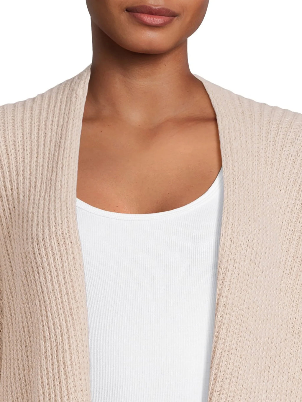 Ribbed Sweater Cape with Pockets C55508