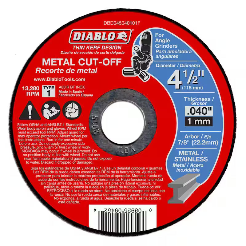 4-1/2 in. Thin Kerf Metal Cut-Off Disc 15-Pack M1003