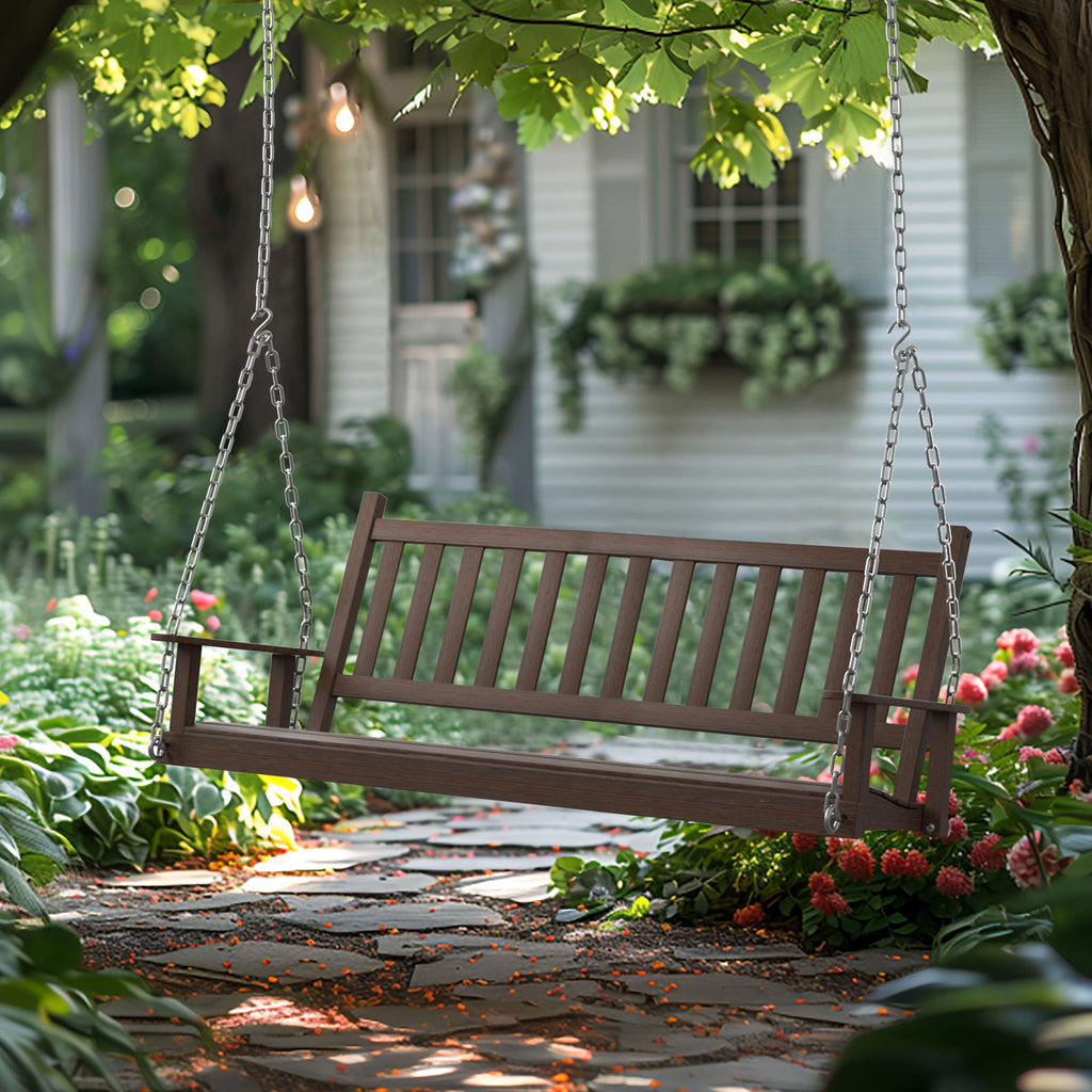 2-Seat Hanging Wooden Porch Swing P752365