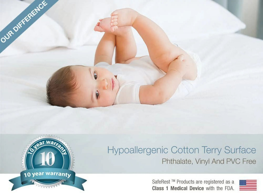 Waterproof Cotton Terry Queen Mattress Encasement Y6705