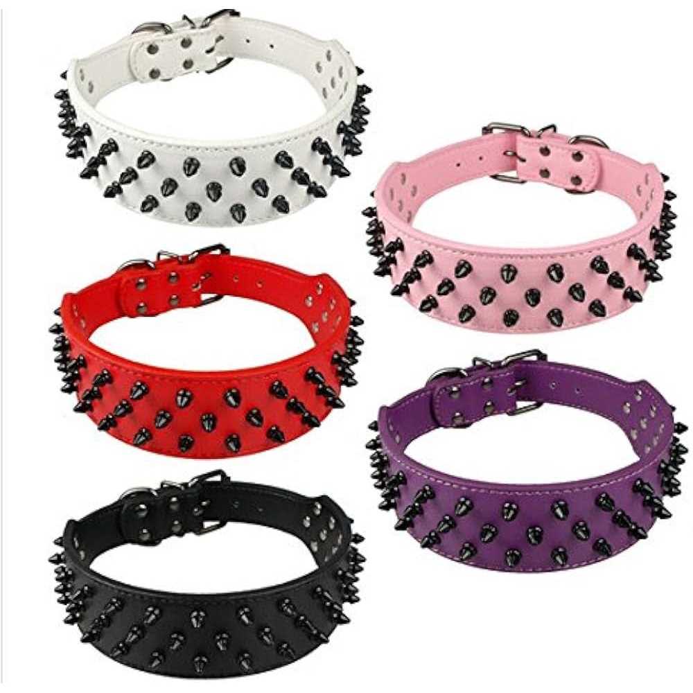 Black Spiked Studded Dog Collar F976