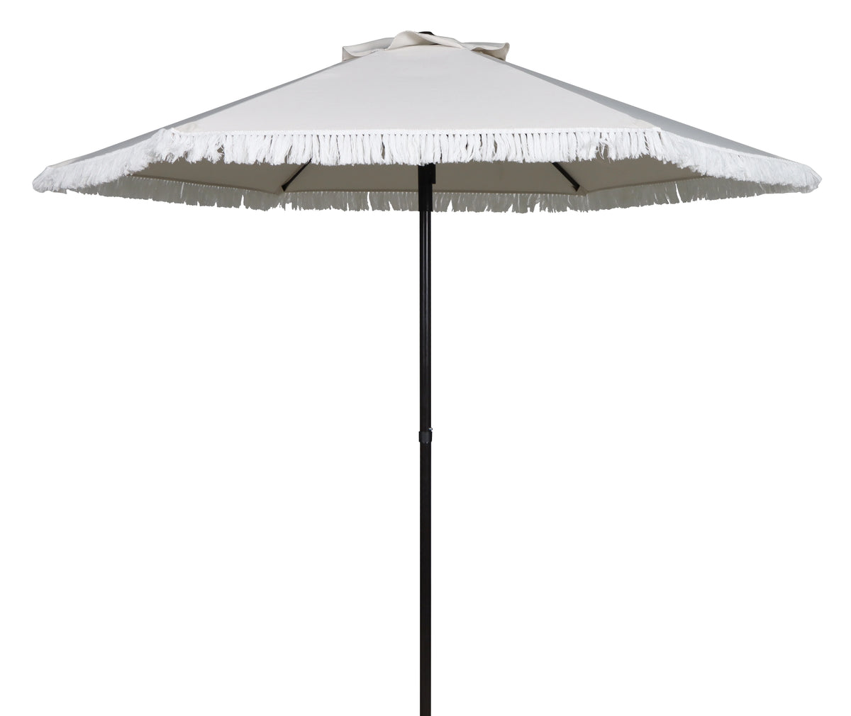 White 7.5' Round Patio Umbrella with Steel Pole G1760