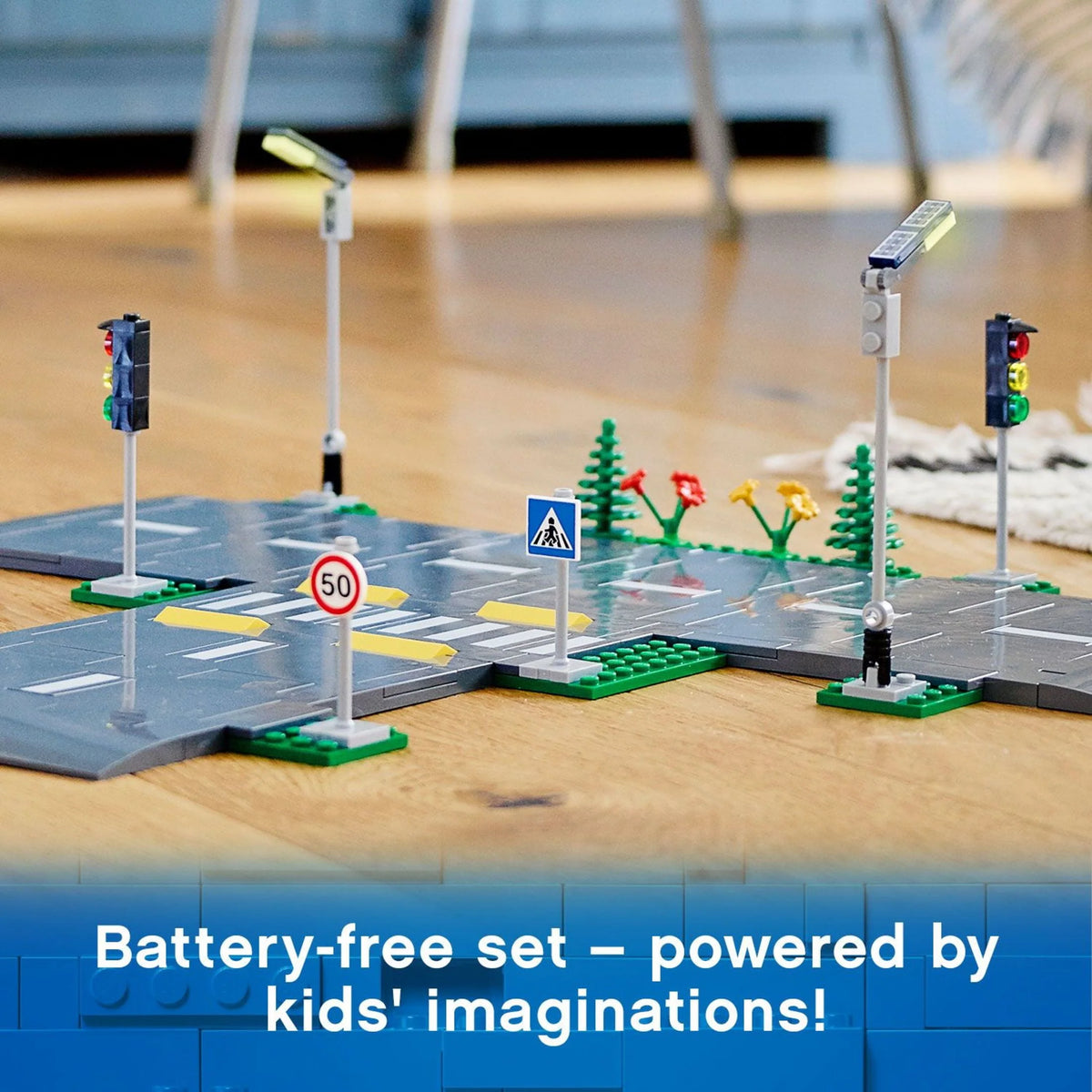Road Plates Building Toy Set with Traffic Lights and Trees S739486