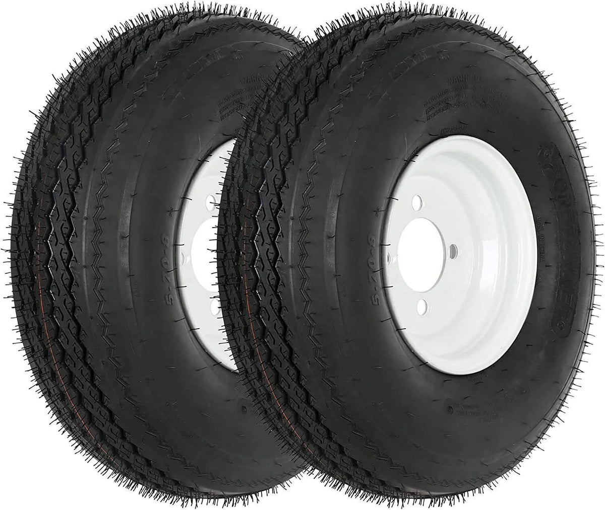 8 White Wheel Bias Trailer Tire Set of 2 I4984