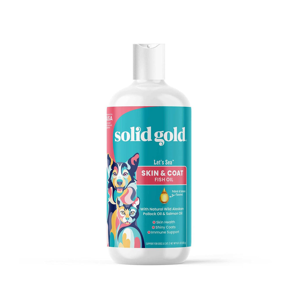 Solid Gold Fish Oil for Dogs & Cats Wild Alaskan Salmon Oil for Dogs Skin and Coat Support P412