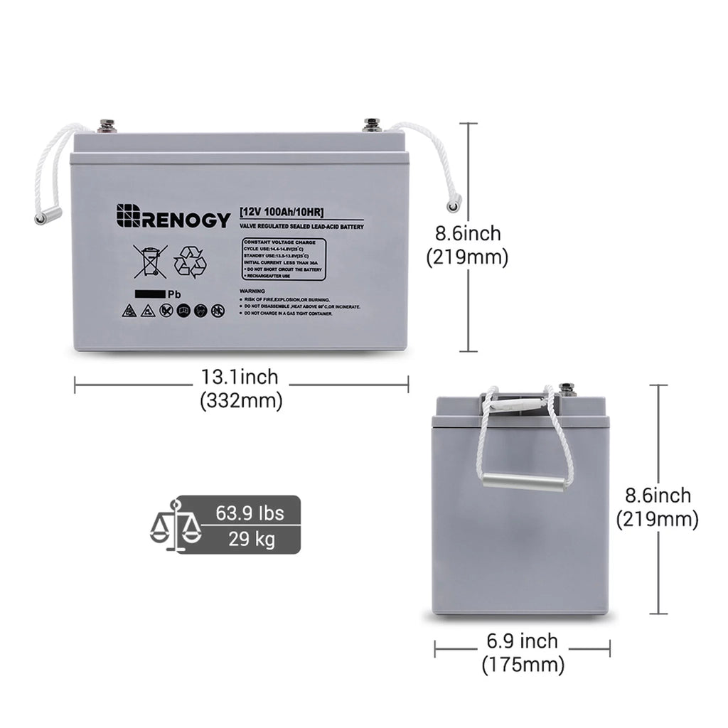 12 Volt 100Ah Deep Cycle AGM Battery W6907