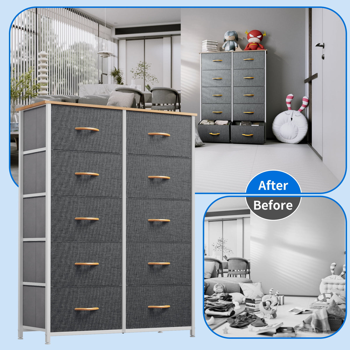 10 Drawer Fabric Storage Dresser Y5873