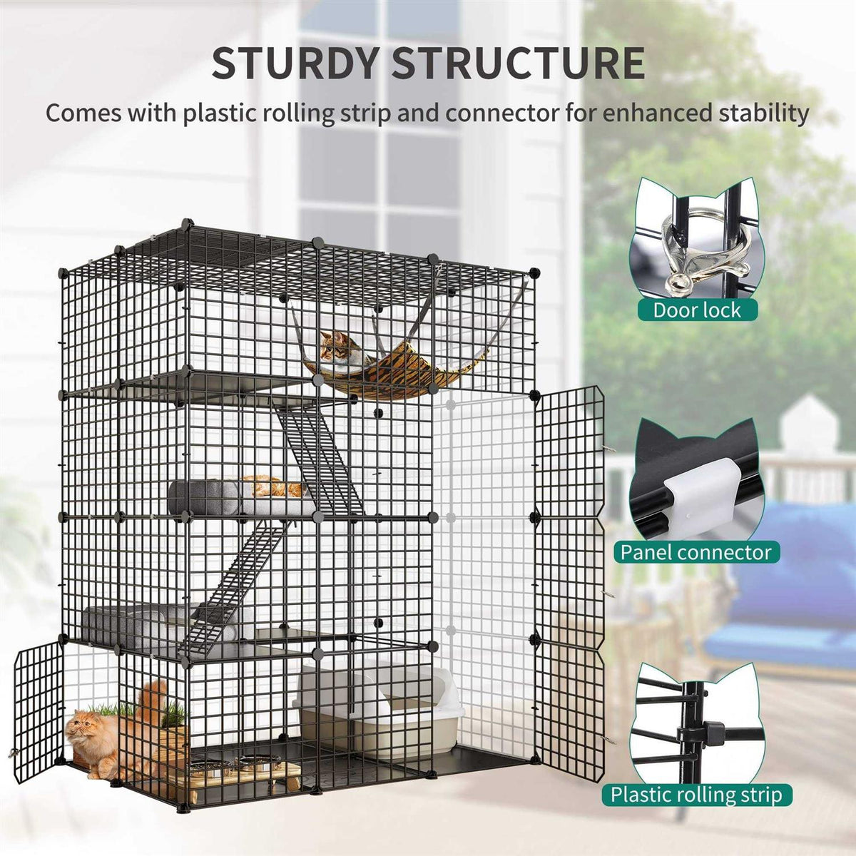 4 Tier Cat Hammock Cat Enclosure T418628