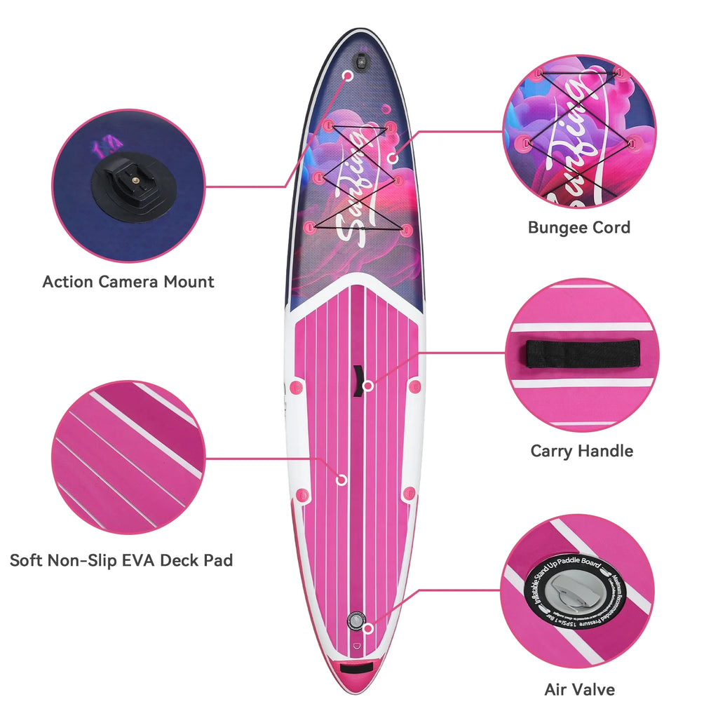 11 Ft Inflatable Stand Up Paddle Board and Sit-on Kayak Set F19500