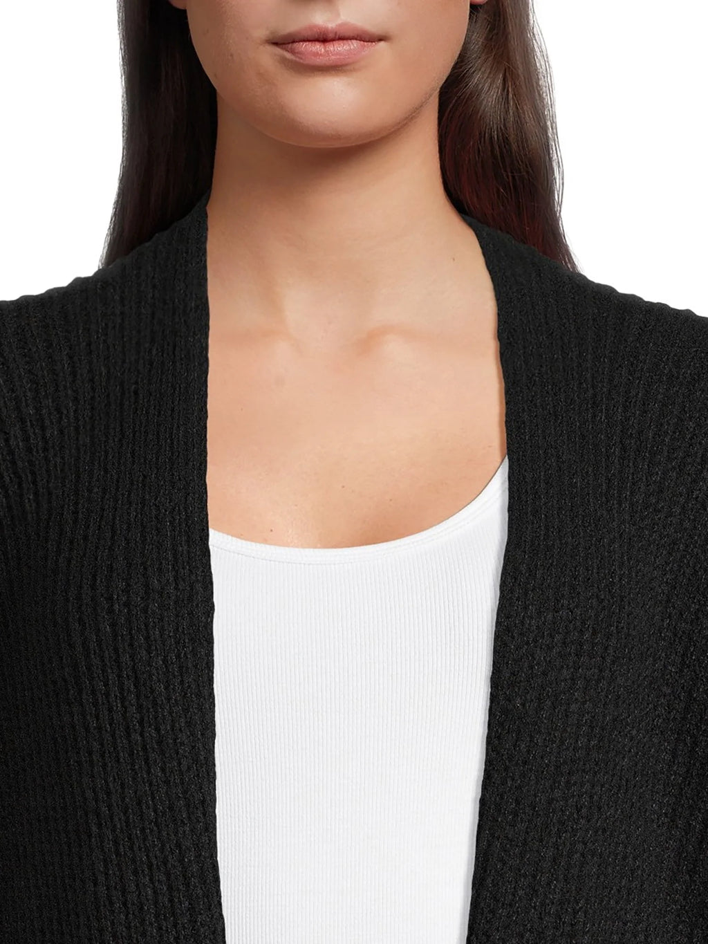 Ribbed Sweater Cape with Pockets C55508