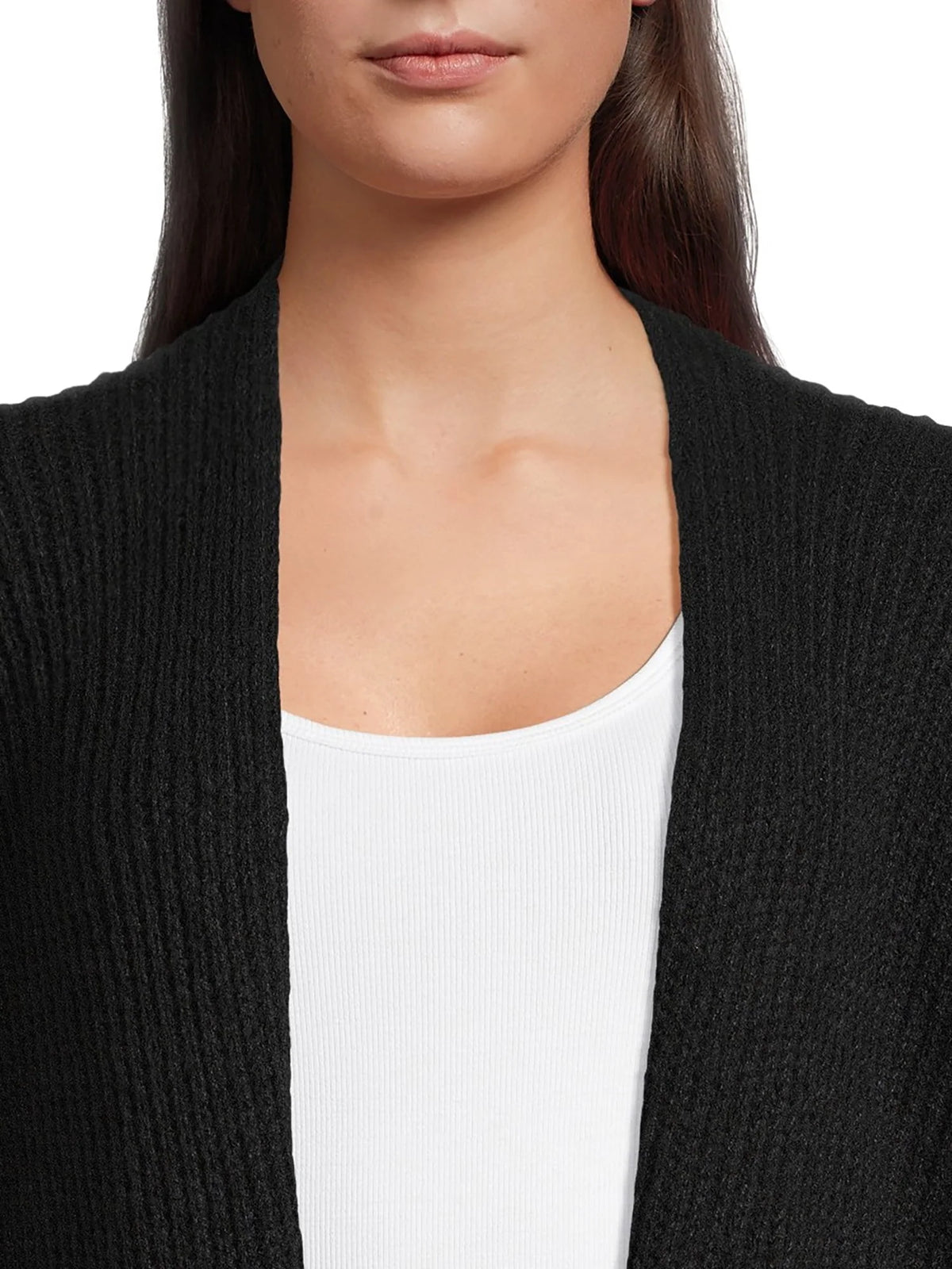 Ribbed Sweater Cape with Pockets C55508