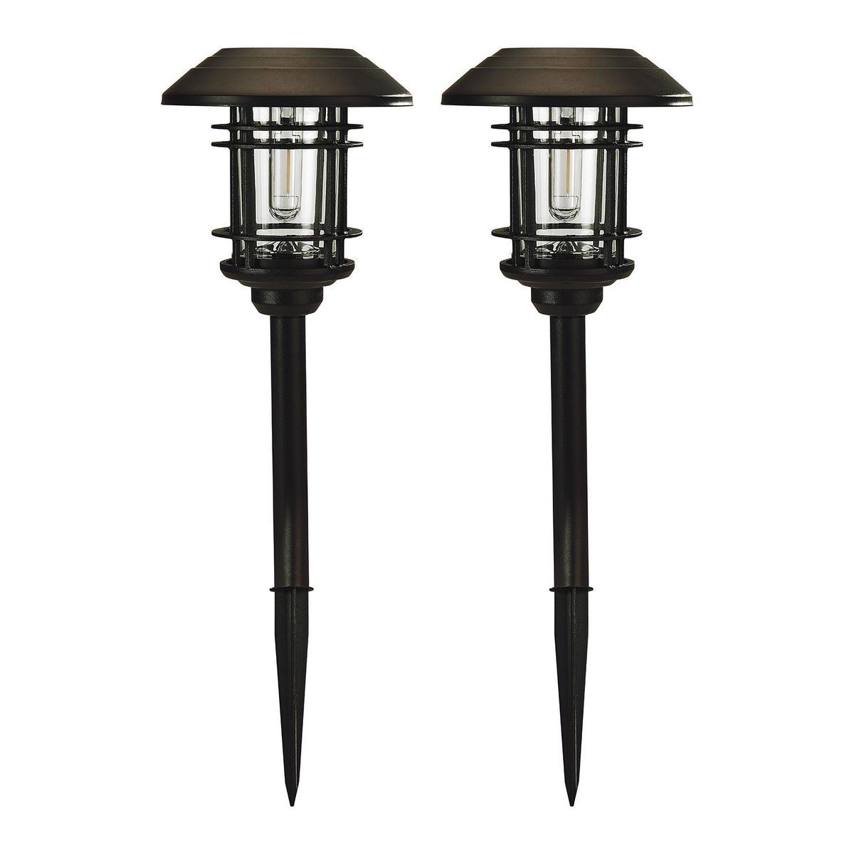 8 Lumen 19 in. Solar LED Glass Pathway Lights, 2 Pack G777640